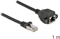Delock 87001 Rj45 cat6a s/ftp -> rj45 cat6a s/ftp m/f adatkábel hosszabbító 1m fekete kép