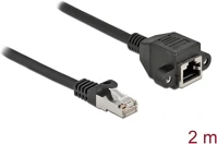 Delock 87002 Rj45 cat6a s/ftp -> rj45 cat6a s/ftp m/f adatkábel hosszabbító 2m fekete kép