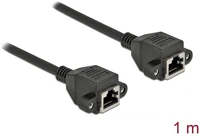Delock 87009 Rj45 cat6a s/ftp -> rj45 cat6a s/ftp f/f adatkábel hosszabbító 1m fekete kép