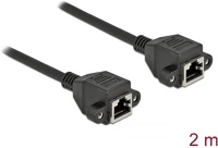 Delock 87010 Rj45 cat6a s/ftp -> rj45 cat6a s/ftp f/f adatkábel hosszabbító 2m fekete kép