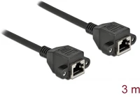 Delock 87011 Rj45 cat6a s/ftp -> rj45 cat6a s/ftp f/f adatkábel hosszabbító 3m fekete kép
