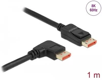 Delock 87060 Displayport 1.4 -> displayport 1.4 m/m video kábel 1m fekete 90°jobb/egyenes kép
