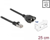 Delock 87109 rj45 cat6a s/ftp -> rj45 cat6a s/ftp m/f adatkábel 0.25m fekete easy 45 kép