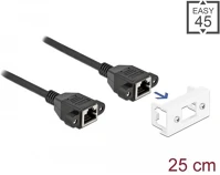 Delock 87126 rj45 cat6a s/ftp -> rj45 cat6a s/ftp f/f adatkábel 0.25m fekete easy 45 kép
