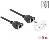 Delock 87130 rj45 cat6a s/ftp -> rj45 cat6a s/ftp f/f adatkábel 0.5m fekete easy 45 kép