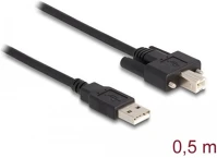 Delock 87197 Kábel usb 2.0 a-típusú dugó - b-típusú dugó csavarokkal ellátott 0,5 m kép