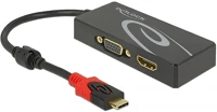 Delock 87730 Usb-c -> hdmi vga m/f adapter 0.2m fekete dp alternatív mód kép