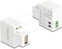 Delock 87744 5 w-s, fekete, a-típusú usb töltő portos keystone fehér kép