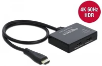 Delock HDMI-KIMENET, 4K 60 HZ Delock HDMI-elosztó, 1 x HDMI-bemenet > 2 x HDMI-kimenet, 4K 60 Hz kép
