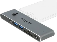Delock 87752 Usb-c dokkoló (dual thunderbolt 3 support) szürke kép