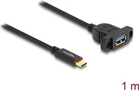 Delock 87826 superspeed  usb-c 3.2 gen2 -> usb-a 3.2 gen 2 m/f adatkábel 1m fekete kép