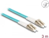 Delock 87909 lc duplex -> lc duplex m/m adatkábel 3m kék multi-mode om3, fém kép
