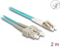 Delock 87911 lc duplex -> sc duplex m/m adatkábel 2m kék multi-mode om3, fém kép