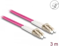 Delock 87915 lc duplex -> lc duplex m/m adatkábel 3m rózsaszín multi-mode om4, fém kép