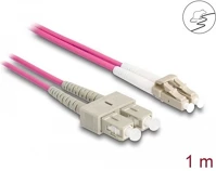Delock 87916 lc duplex -> sc duplex m/m adatkábel 1m rózsaszín multi-mode om4, fém kép