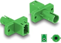 Delock 87937 Optikai szál hibrid párosító lc simplex anya - st simplex anya zöld kép