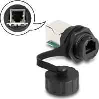 Delock 87953 Rj12 (6p6c) -> rj12 (6p6c) f/f adapter fekete ip68 védő kupakkal kép