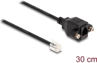 Delock 87956 Rj10 (4p4c) -> rj10 (4p4c) m/f adatkábel 0.3m fekete beépíthető kép