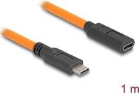 Delock 87960 Usb 5 gbps kábel usb type-c  apa - usb type-c  anya kötött felvételre 1 m narancs színű kép