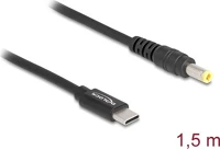 Delock 87978 Usb-c -> dc 5,5 x 2,5mm m/m töltőkábel 1.5m fekete kép