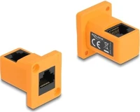 Delock 87997 D-típusú modul rj45 anya   anya 90 fokban hajlított narancssárga kép