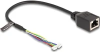 Delock 88007 Rj45 cat5e utp -> 1db 4pin 1db 6pin f/f adatkábel 0.3m fekete kép