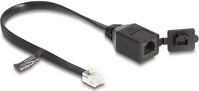 Delock 88009 Rj12 (6p6c) -> rj12 (6p6c) m/f adatkábel 0.2m fekete védősapkával kép