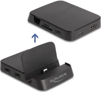 Delock 88018 4k okostelefon dokkoló állomás beépített tartóval - hdmi / usb / hub / sd / micro-sd android és windows eszközökh kép