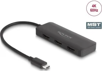 Delock 88040 Usb-c 3-portos hdmi video splitter fekete 3840×2160@60hz kép