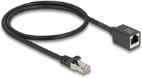 Delock 88052 Hálózat bővítő kábel rj45 apa - rj45 anya cat.6a s/ftp 0,5 m fekete kép