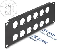 Delock 88054 10  d-típusú patch panel 12 portos 2u fekete kép