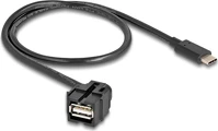 Delock 88056 Usb-c -> usb-a 2.0 m/f keystone modul 0.5m fekete 250° kép
