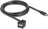 Delock 88057 Usb-c -> usb-a 2.0 m/f keystone modul 1.5m fekete 250° kép