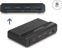 Delock 88066 4-portos usb3.0 usb-c switch fekete kép