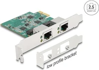 Delock 88101 2,5gb/s pcie x1 dual rj45 hálózati adapter kép