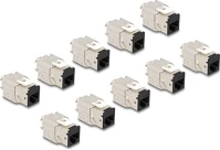 Delock 88118 Keystone modul rj45 anya - lsa cat.6a eszközmentes fekete 10 db-os szett kép
