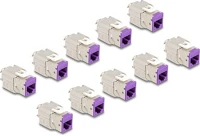 Delock 88121 Keystone modul rj45 anya - lsa cat.6a eszközmentes ibolya 10 db-os szett kép