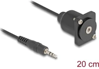 Delock 88150 D-típusú kábel 3,5 mm 3 tűs sztereo jack apa   anya fekete 20 cm kép