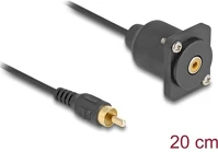 Delock 88152 D-típusú kábel rca apa   anya fekete 20 cm kép