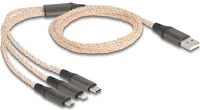 Delock 88158 Usb-a 2.0 -> lightning usb-b 2.0 micro usb-c m/m töltőkábel 1.2m rgb kép