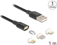 Delock 88165 mágneses usb töltő készlet 8 tűs lightning  / micro usb / usb type-c kép