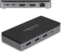 Delock 88271 usb type-c  dokkolóállomás 4k - hoz kettős hdmi mst / usb / gibabit lan / kép
