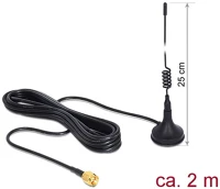 Delock 88879 Gsm / umts antenna sma dugó 3 dbi irányított fekete mágneses alap fekete kép