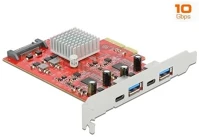 Delock 89041 2+2-port pcie x4 usb 3.2 a gen 2 + usb 3.2 c gen 2 bővítőkártya kép