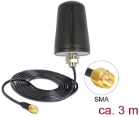 Delock 89533 lora antenna 868 mhz sma plug 0 dbi omnidirectional (rg-174, 3 m) roof mount kép
