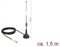 Delock APA 90 2 DBI Wlan 802.11 b/g/n antenna sma apa 90 2 dbi hosszú kétirányú billenő csatlakozással hajlékony kép