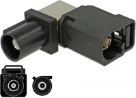 Delock 89857 Fakra a -> fakra a m/f adapter fekete 90°, kép