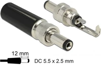 Delock 89916 Dc csatlakozó apa 5,5 x 2,5 mm dugómérettel és 12,0 mm hosszal kép