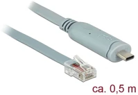 Delock 89917 Usb-c -> serial rs-232 rj45 m/m adatkábel 0.5m szürke kép