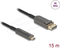 Delock 8K 60 HZ, 40 GBPS, 15 M Aktív optikai kábel usb type-c    displayport, 8k 60 hz, 40 gbps, 15 m kép